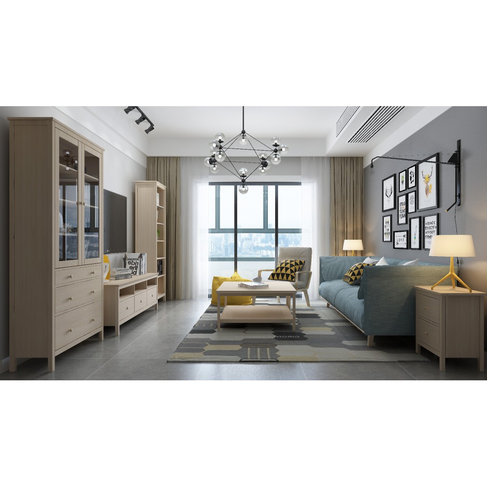 Bukowa szafka nocna w stylu skandynawskim Scandic 2s