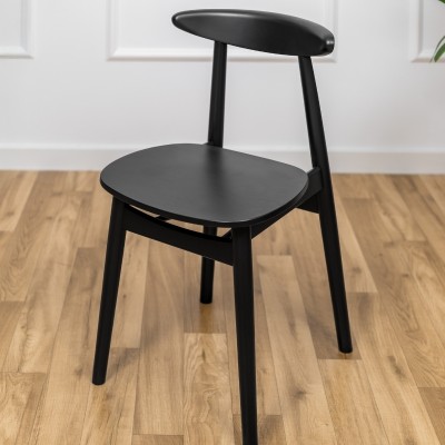 Czarne, drewniane krzesło Piccolo