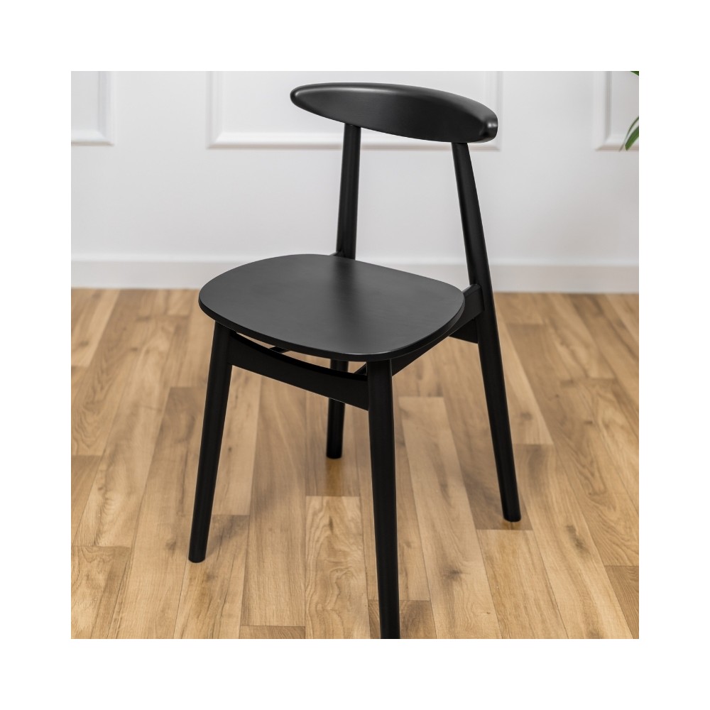 Czarne, drewniane krzesło Piccolo