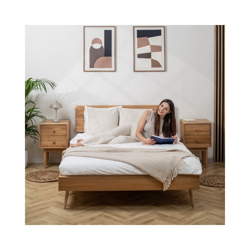 Łóżko dębowe NELSON dziki dąb