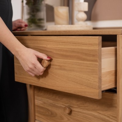 Szafka RTV Oslo – niska, dębowa, lakierowana, polska manufaktura