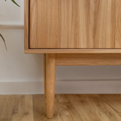 Szafa dwudrzwiowa OSLO z litego dębu – minimalistyczny skandynawski design