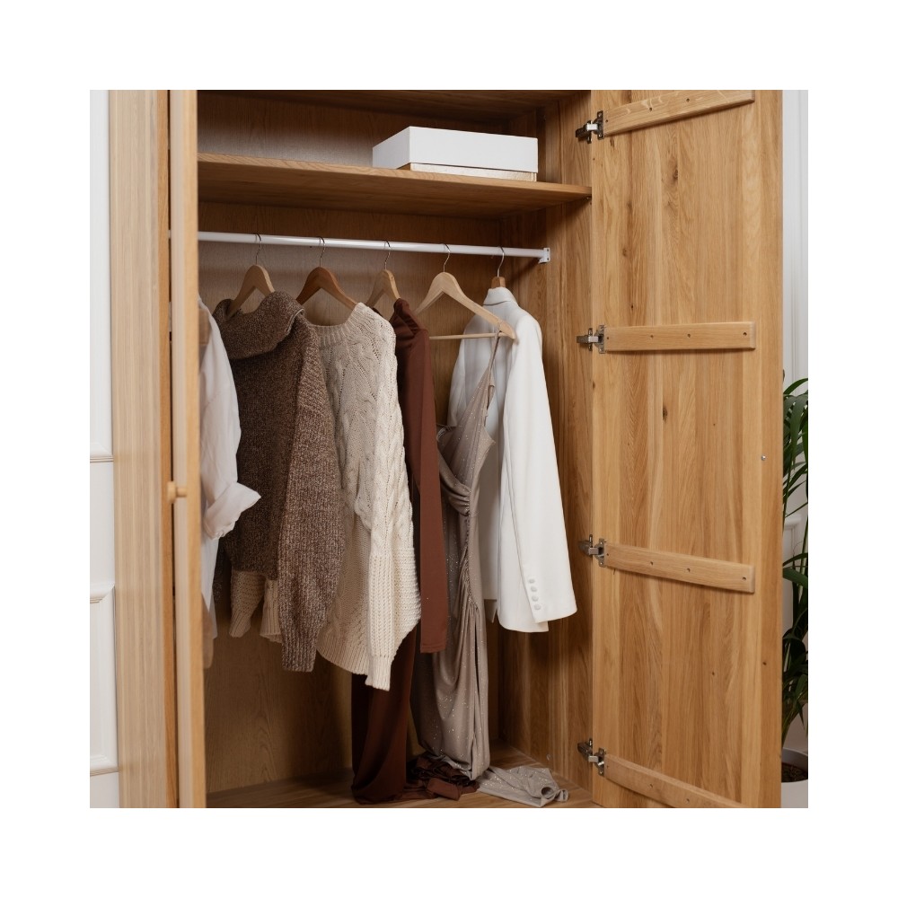 Szafa dwudrzwiowa OSLO z litego dębu – minimalistyczny skandynawski design