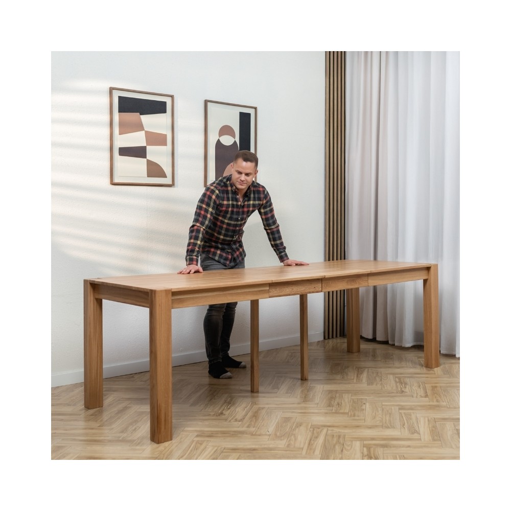 Dębowy rozkładany stół TEKO