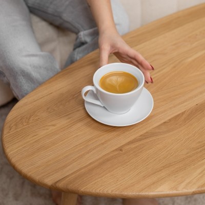 Ława dębowa CLOUD – nowoczesny stolik kawowy z litego dębu