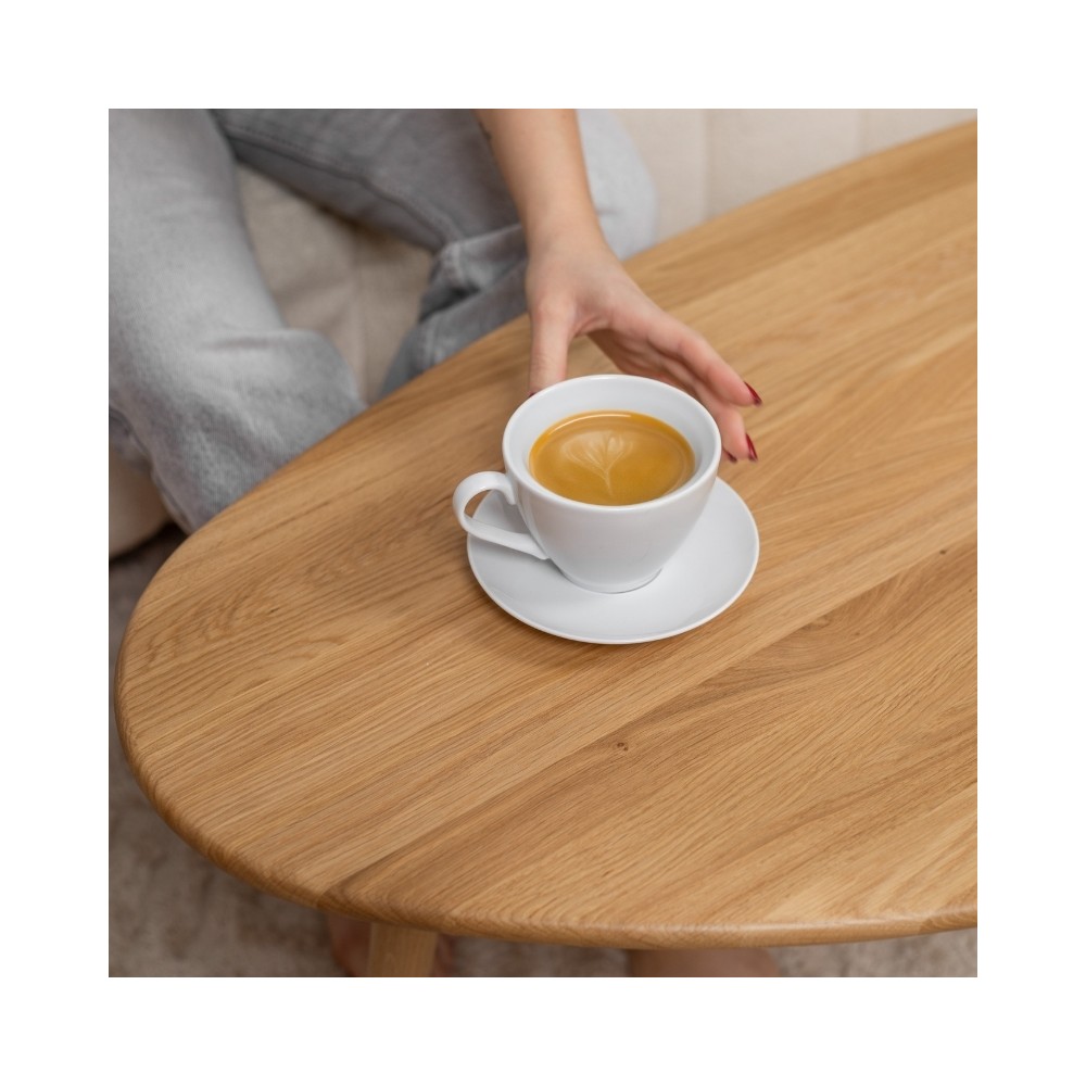 Ława dębowa CLOUD II – kompaktowy stolik kawowy z litego dębu