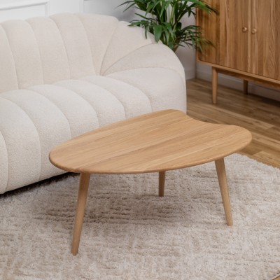 Ława dębowa CLOUD II – kompaktowy stolik kawowy z litego dębu