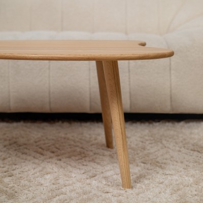 Ława dębowa CLOUD II – kompaktowy stolik kawowy z litego dębu