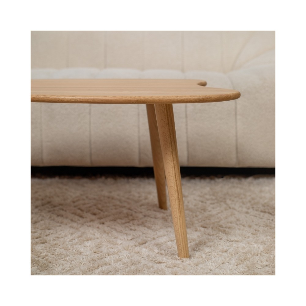 Ława dębowa CLOUD II – kompaktowy stolik kawowy z litego dębu