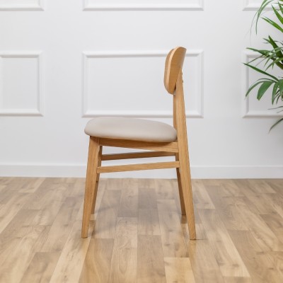 Dębowe krzesło z tapicerowanym siedziskiem Aria II