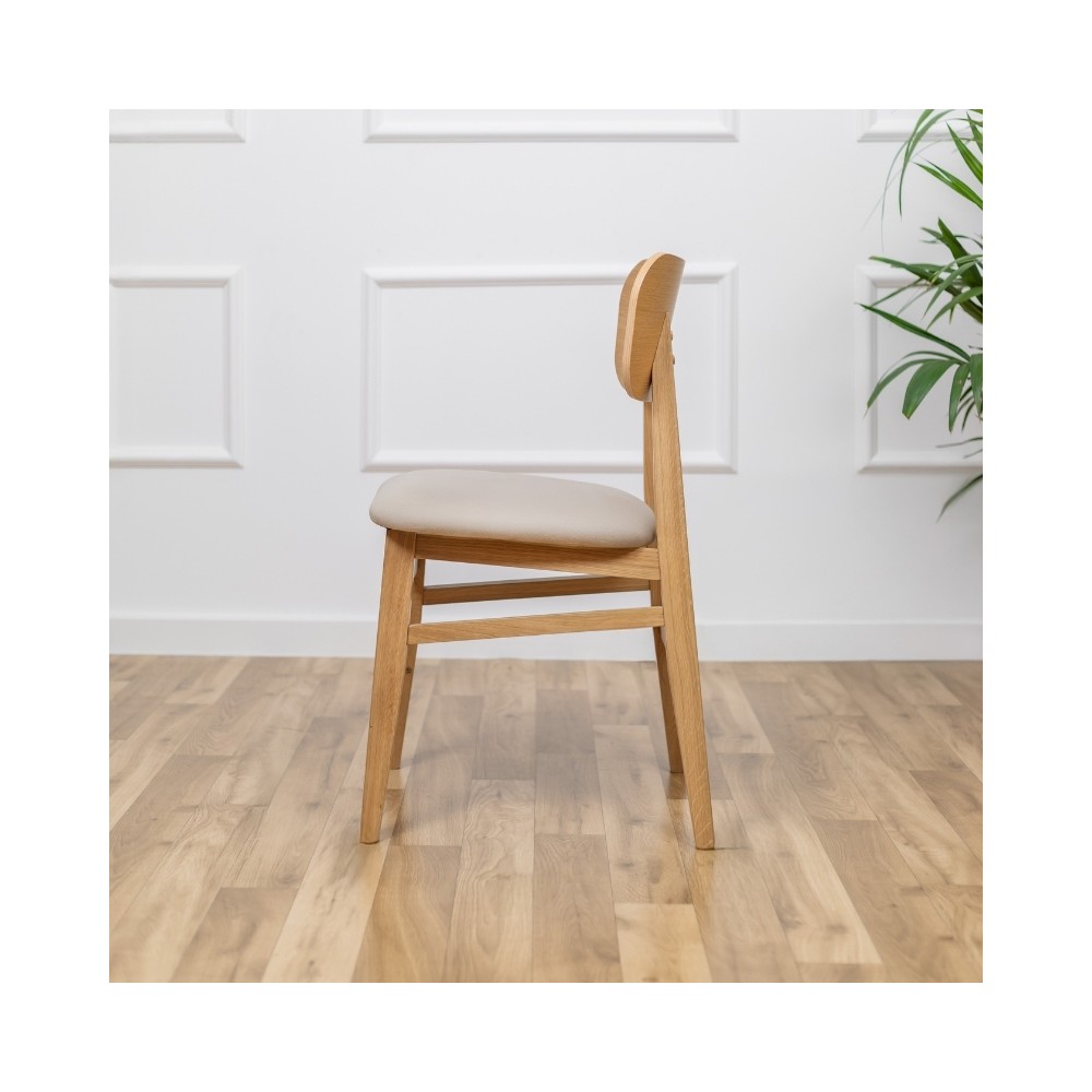 Dębowe krzesło z tapicerowanym siedziskiem Aria II