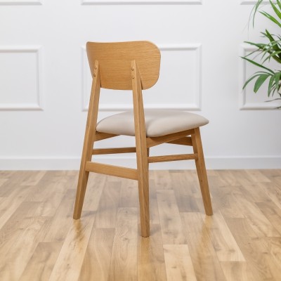 Dębowe krzesło z tapicerowanym siedziskiem Aria II