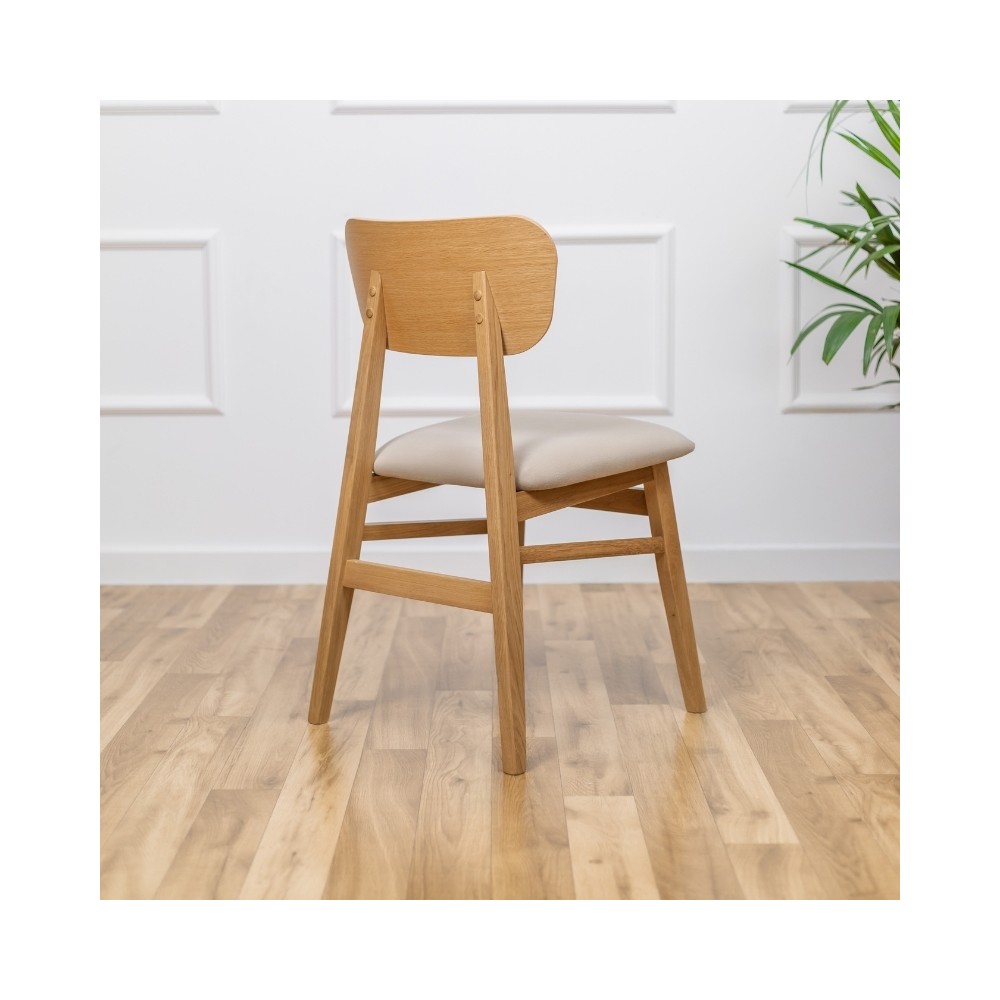 Dębowe krzesło z tapicerowanym siedziskiem Aria II