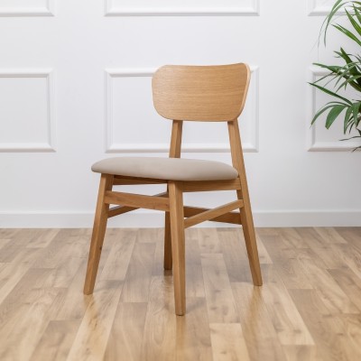 Dębowe krzesło z tapicerowanym siedziskiem Aria II