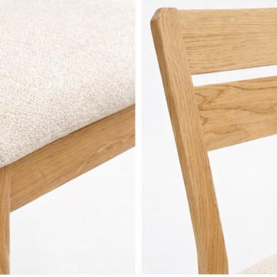 Krzesło dębowe z tapicerowanym siedziskiem MKR-35 | Meble z dębu