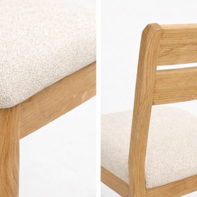 Krzesło dębowe z tapicerowanym siedziskiem MKR-35 | Meble z dębu