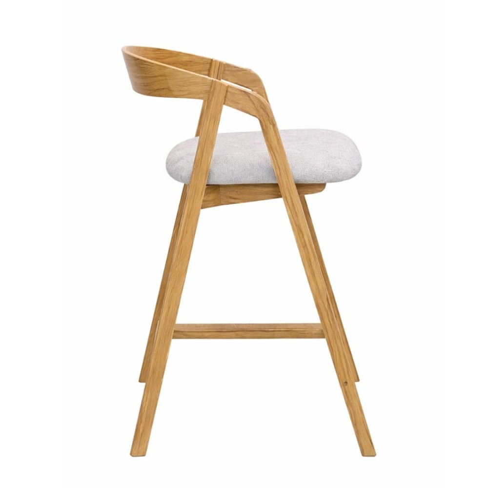 Hoker dębowy tapicerowany MH-7 | Krzesło barowe