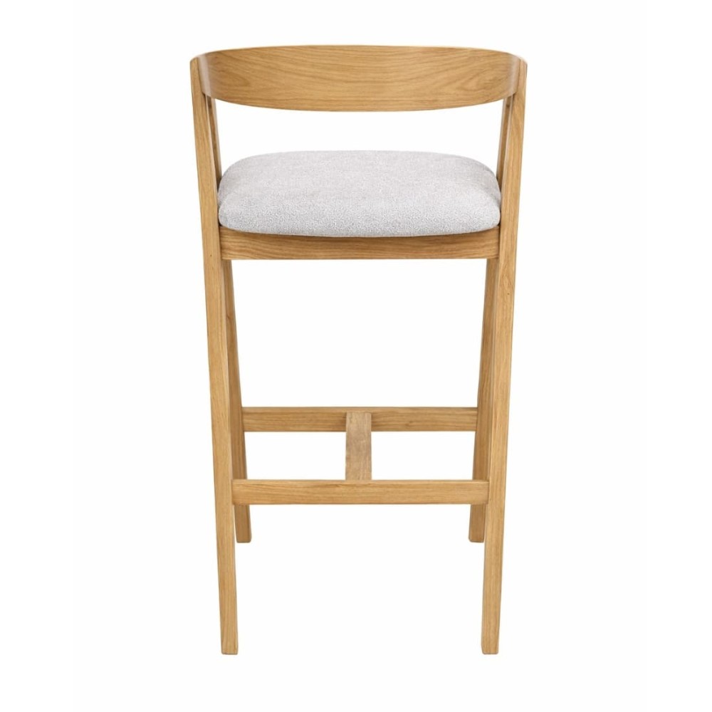 Hoker dębowy tapicerowany MH-7 | Krzesło barowe