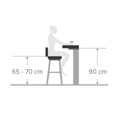 Hoker dębowy - drewniany - MH-8 | Krzesło barowe