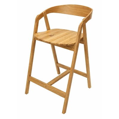 Hoker dębowy - drewniany - MH-8 | Krzesło barowe