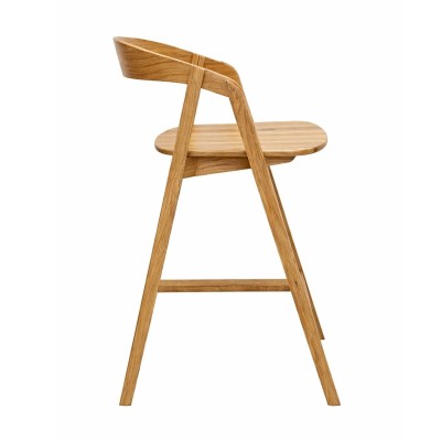 Hoker dębowy - drewniany - MH-8 | Krzesło barowe