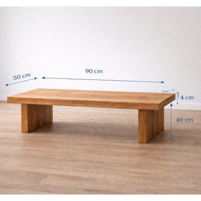 Ława dębowa TRIO | Nowoczesna ława z litego dębu