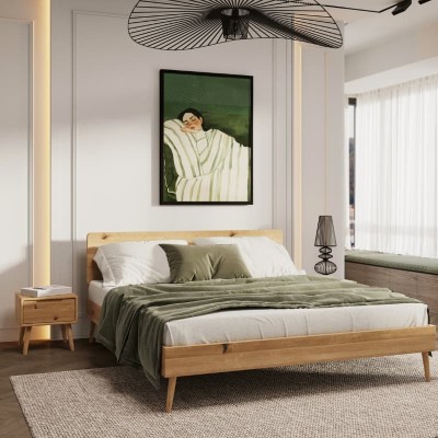 Łóżko dębowe NELSON dziki dąb