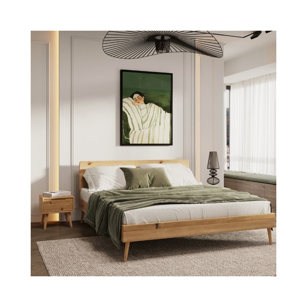 Łóżko dębowe NELSON dziki dąb