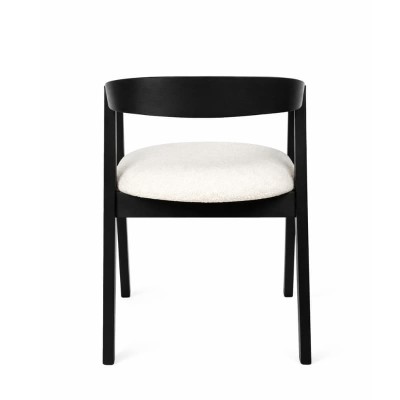 Czarne krzesło drewniane MKR-12 z tapicerowanym siedziskiem