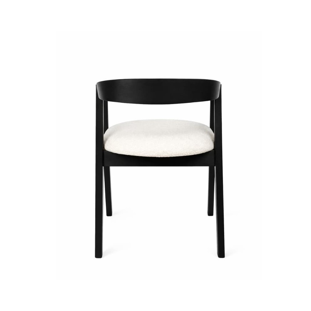 Czarne krzesło drewniane MKR-12 z tapicerowanym siedziskiem