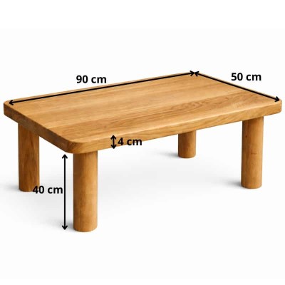 Ława dębowa JAPANDI – stolik kawowy z litego drewna