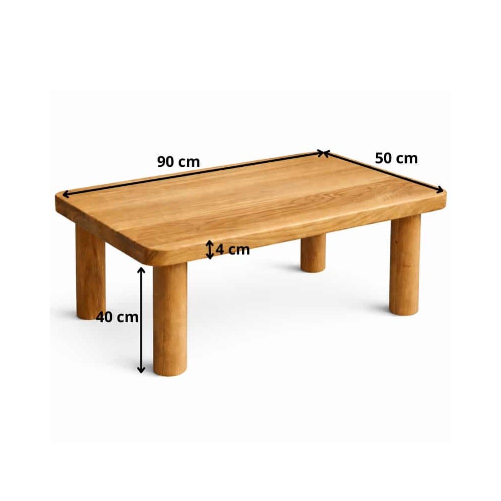 Ława dębowa JAPANDI – stolik kawowy z litego drewna