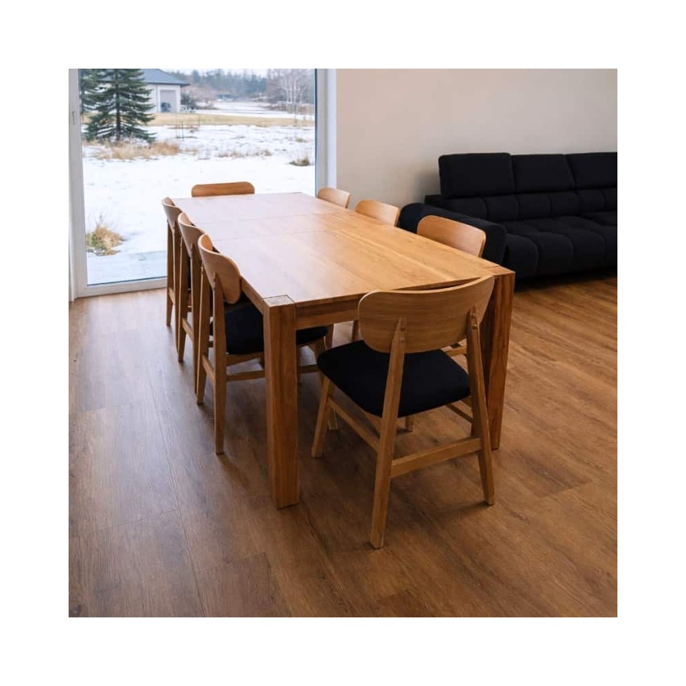 Dębowe krzesło z tapicerowanym siedziskiem Aria II