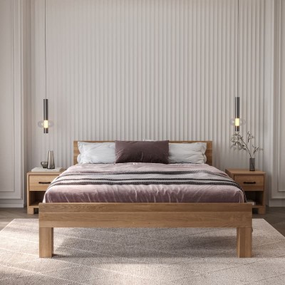 Łóżko Teko, Dębowe | Polskie | Drewniane do Sypialni