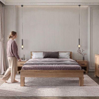 Łóżko Teko, Dębowe | Polskie | Drewniane do Sypialni