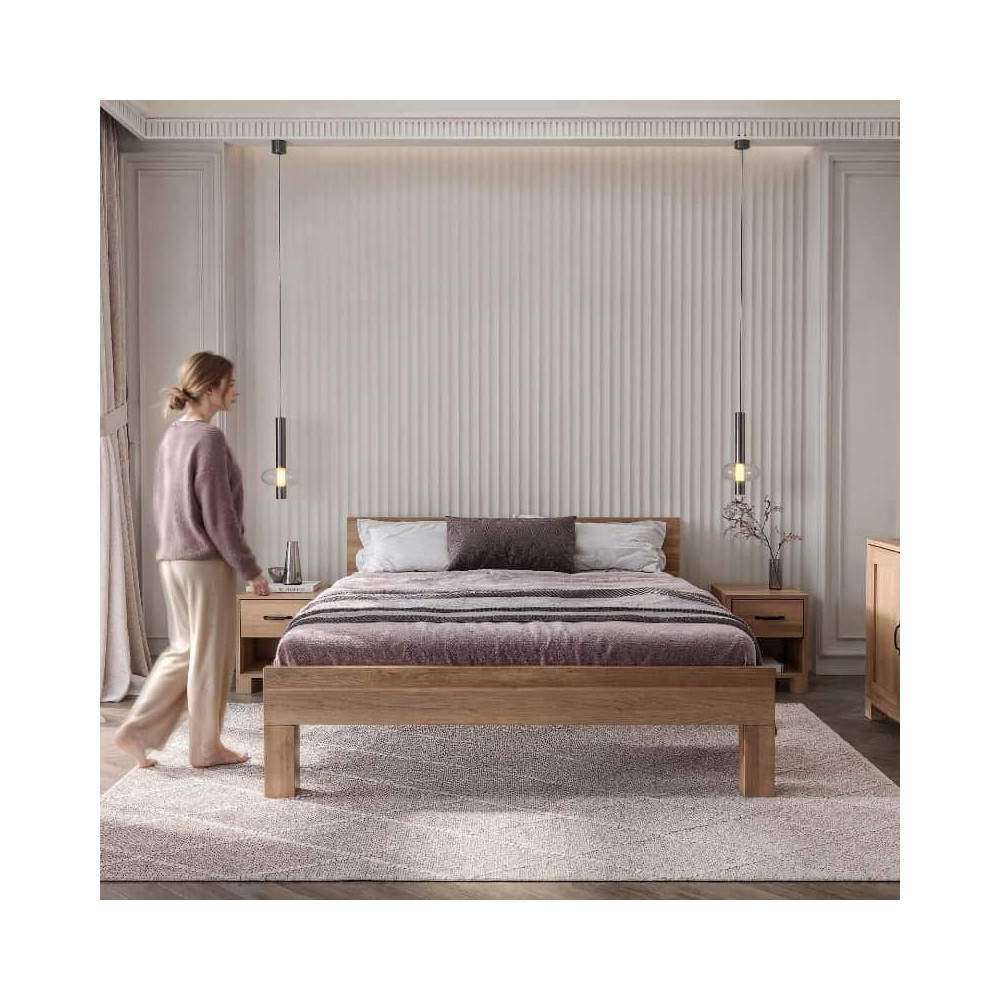 Łóżko Teko, Dębowe | Polskie | Drewniane do Sypialni