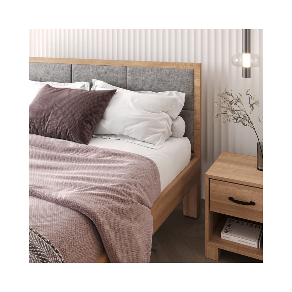 ❗️ Łóżko z litego drewna TEKO - dębowe - tapicerowane i piękne❗️