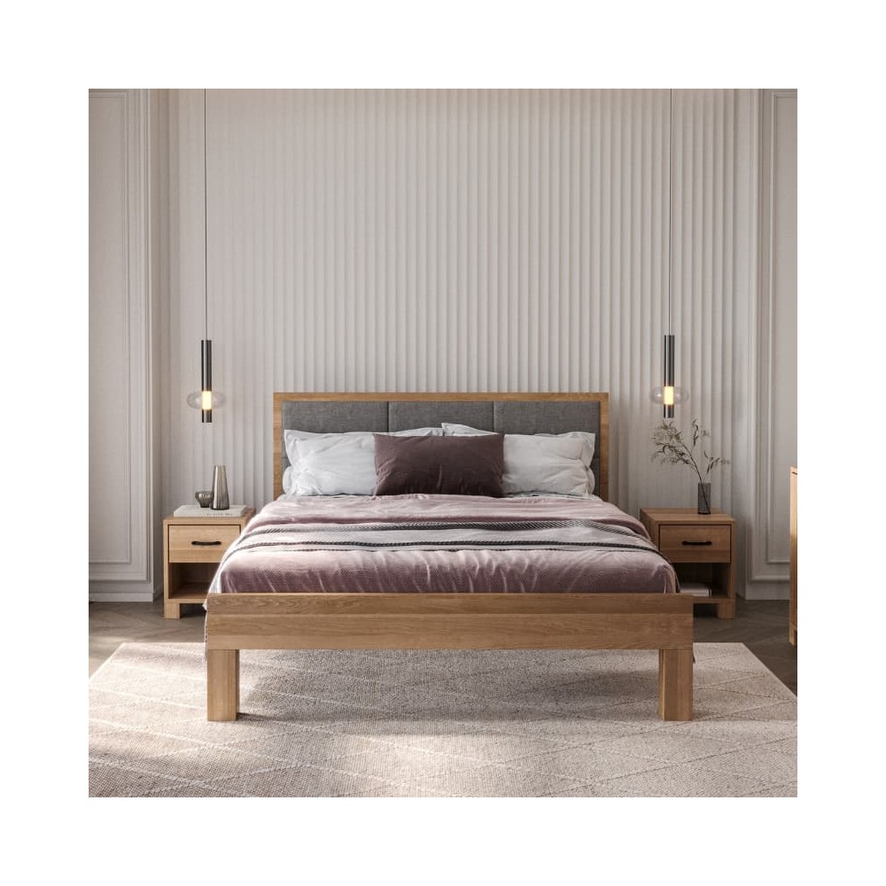 ❗️ Łóżko z litego drewna TEKO - dębowe - tapicerowane i piękne❗️