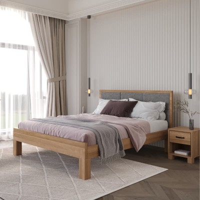 ❗️ Łóżko z litego drewna TEKO - dębowe - tapicerowane i piękne❗️