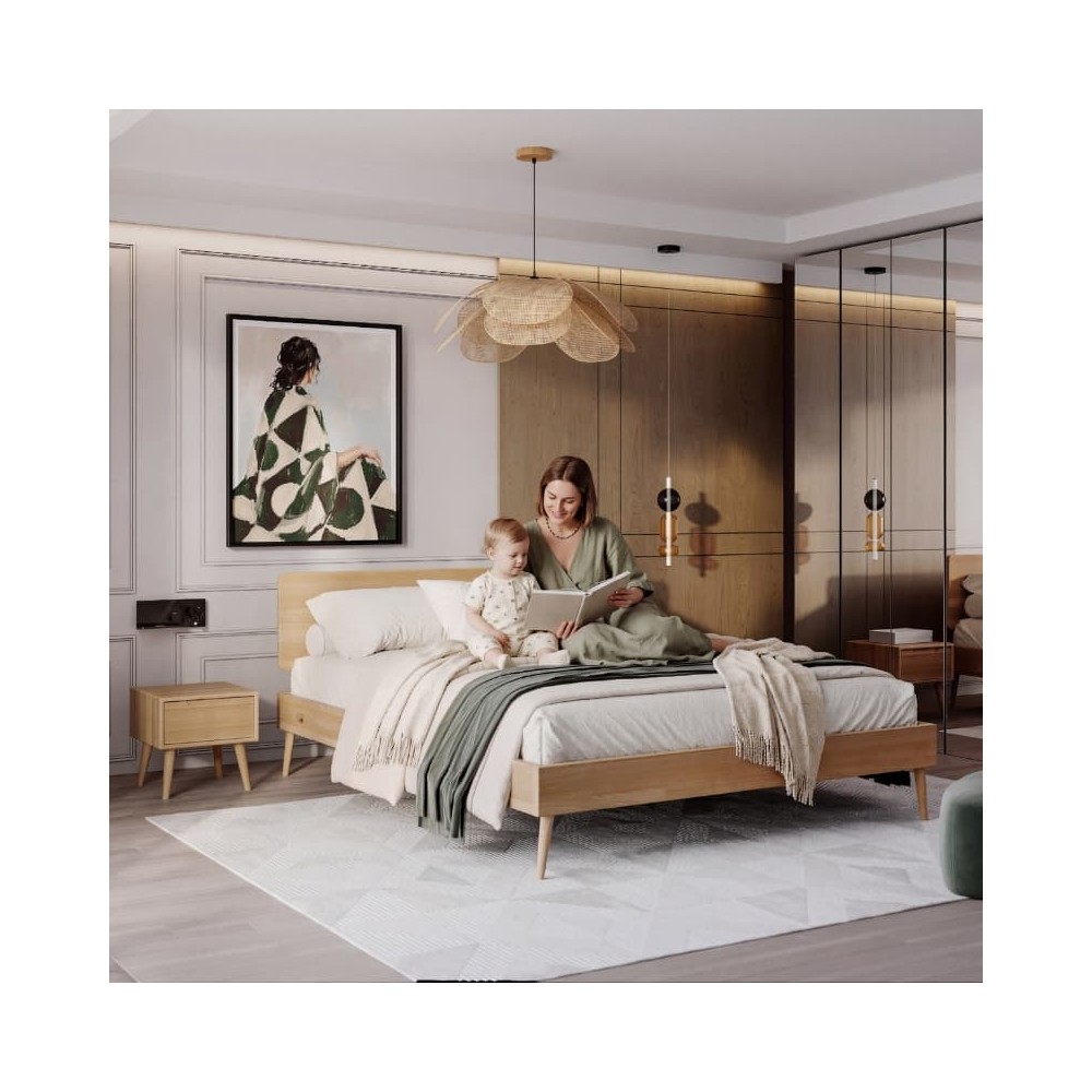 Łóżko dębowe NELSON