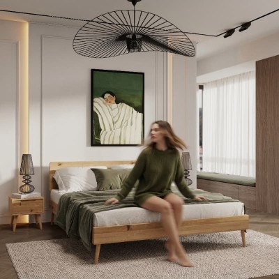 Łóżko dębowe NELSON dziki dąb