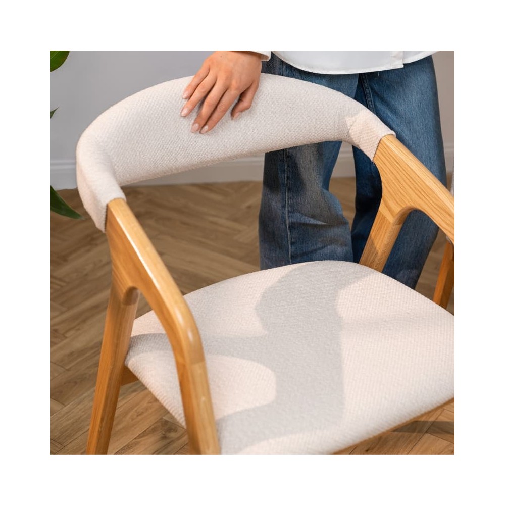 Krzesło dębowe tapicerowane z podłokietnikami MKR-45