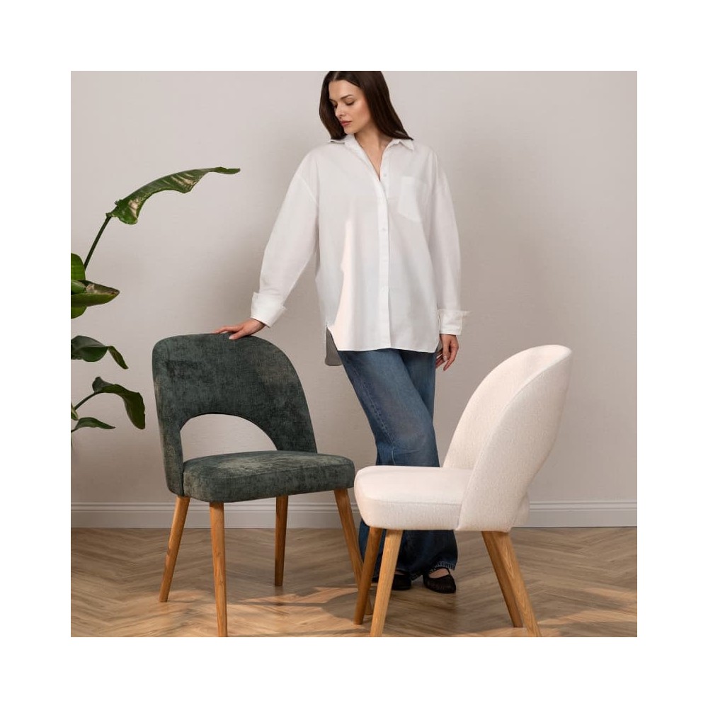 Fotel tapicerowany MKR-15 | Dębowe nogi, polska produkcja