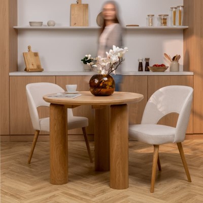 Fotel tapicerowany MKR-15 | Dębowe nogi, polska produkcja