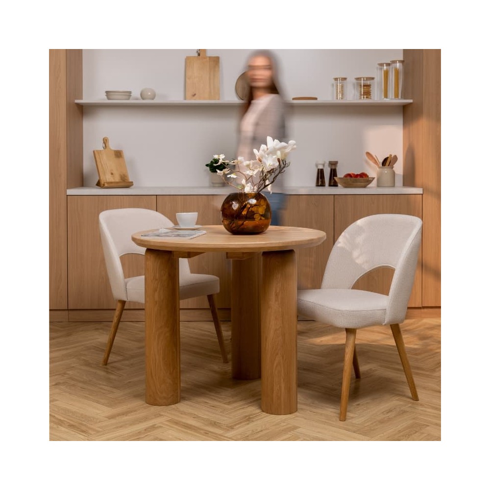 Fotel tapicerowany MKR-15 | Dębowe nogi, polska produkcja