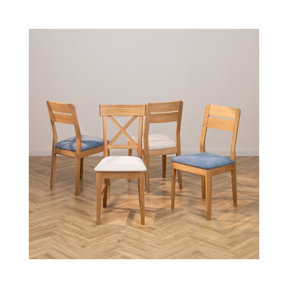 Krzesło dębowe z tapicerowanym siedziskiem MKR-35 | Meble z dębu