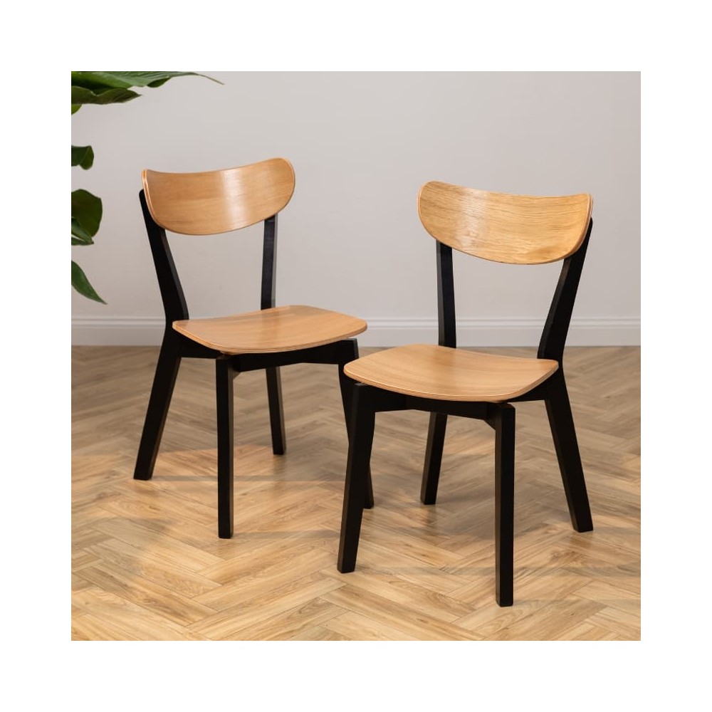 Krzesło drewniane MKR-17 | Czarne nogi, sklejka dębowa