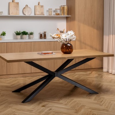 Stół dębowy Pająk z nieregularnymi krawędziami | lity dąb 4 cm | rozkładany