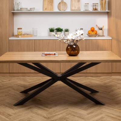 Stół dębowy Pająk z nieregularnymi krawędziami | lity dąb 4 cm | rozkładany