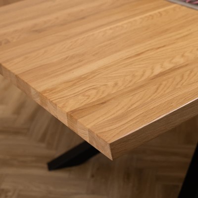 Stół dębowy V z nieregularnymi krawędziami | lity dąb 4 cm | rozkładany
